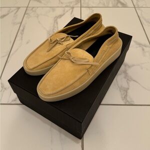 Fear of God x Ermenegildo Zegna Beige Suede Boat Shoe Loafers